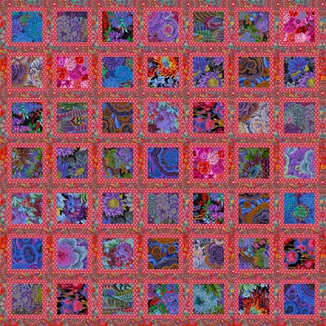 Jewel Frame Quilt Kit in Red by Kaffe Fassett Fabrics Etsy