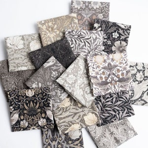 Ebony Suite Best of Morris by Barbara Brackman for Moda (Neutrals) | Fat Quarter Bundle | 24 Prints