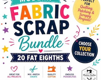 Modern Fabric Scrap Bundle | 20 Fat Eighths -Choose Your Collection