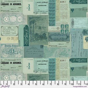 Teal Palette by Tim Holtz Ephemera PWTH275.Teal | Priced by the Half Yard
