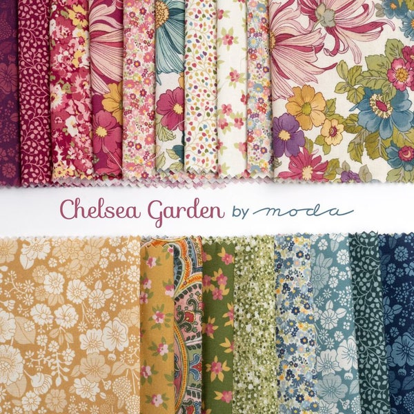 Chelsea Garden Precut Fat Quarter Bundle by Moda Fabrics | 30 Prints