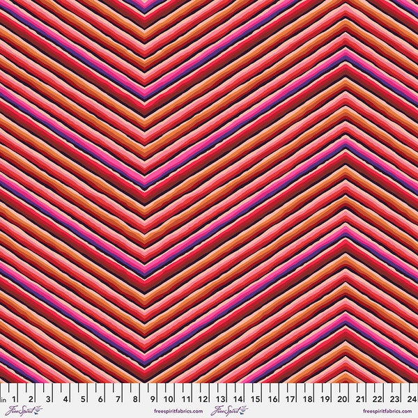 Kaffe Fassett Chevron in Red Fabric in Yardage PWGP090