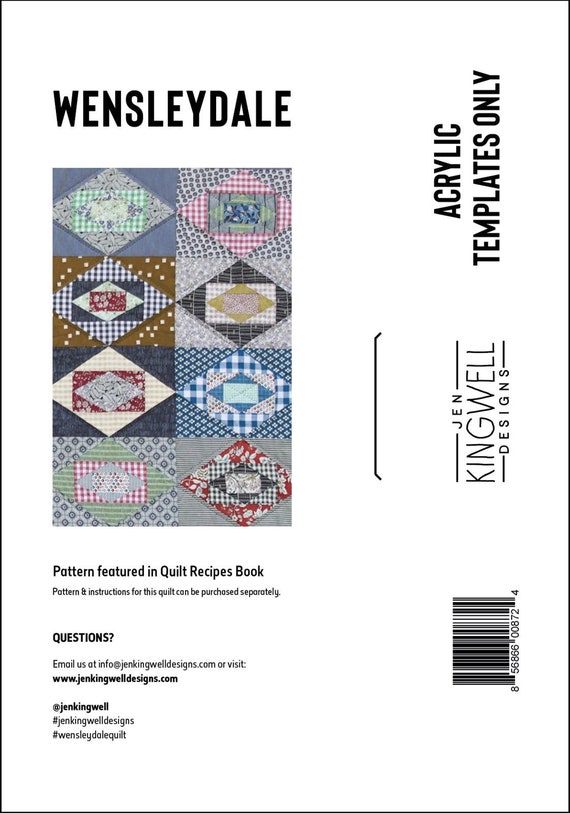 Wensleydale Template Set by Jen Kingwell pattern in Quilt Etsy
