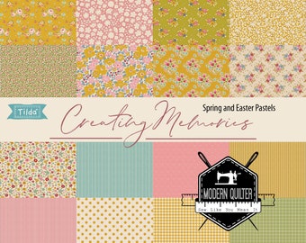 PREORDER: Creating Memories - Spring by Tilda | Fat Quarter Bundle | 16 Prints (9 Cottons/7 Wovens) | In Stores June 2024