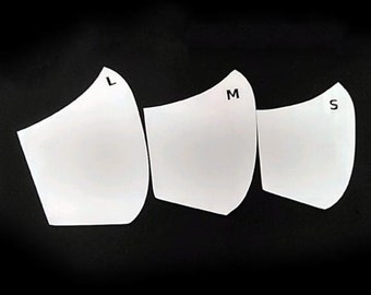 Acrylic Face Mask Templates in Three Sizes (plastic templates only)