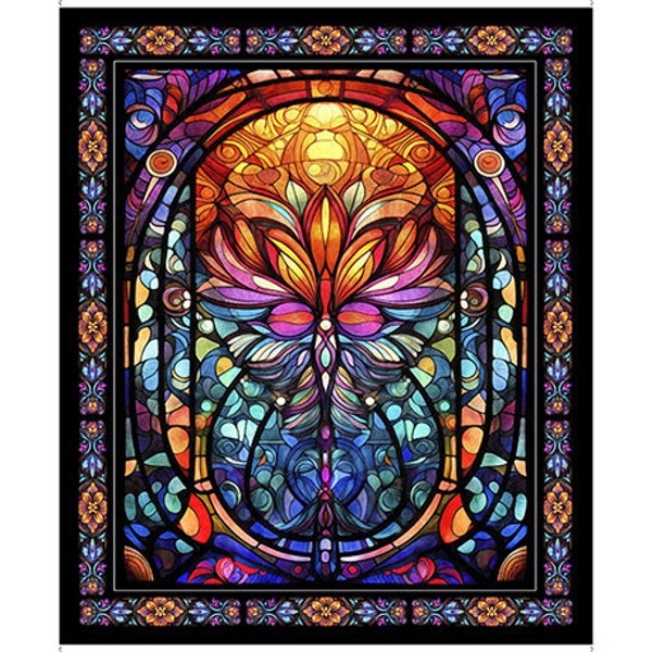 Preorder: Radiant Reflections Stained Glass Window Panel 30393-X 36" x 44" by Quilting Treasures Estimated Arrival April 2024