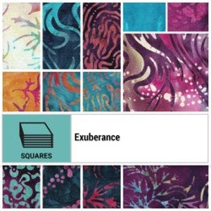 Island Batiks Exuberance 10 Squares Pack (Aqua, Purple, Pink, Layer Cake) SQ-ISBEXU