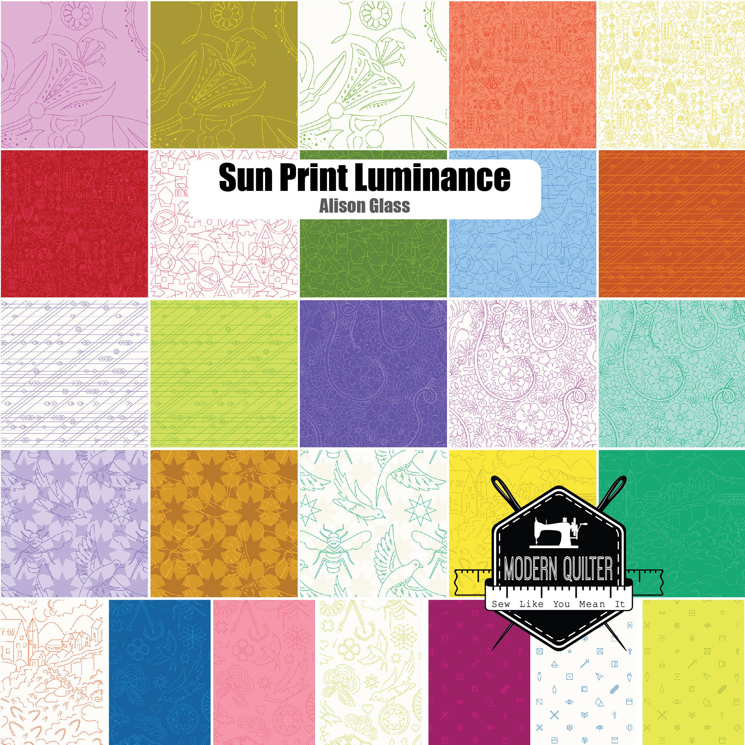 Sun Print 2023 Scarab Topaz - Alison Glass - PER QUARTER METRE Sun Print 2023 Scarab Topaz - Alison Glass - PER QUARTER METRE