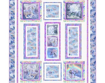 Kit Unicorn Mystique de Quilting Treasures 64" x 77"