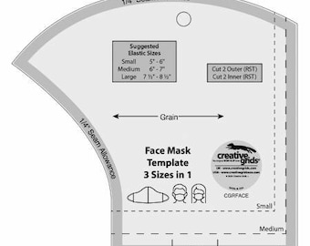 Face Mask Template Ruler by Creative Grids CGRFACE