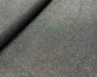Black Metallic Linen Fabric - Robert Kaufman Essex Yarn Dyed (Half Yard)