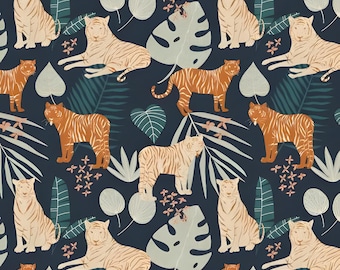 Jungle Cruisin' - Stripe Squad - Goodnight Moon Ungebleichte Canvas Stoff AB100-GM5UC