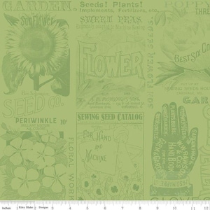Sewing Seeds III Garden Blender Green C15690 by J. Wecker Frisch for Riley Blake | Priced by the Half Yard