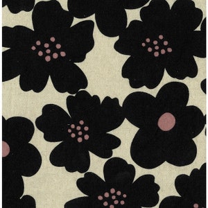 Canvas/Duck by Kokka Flower Linnea 16000-1A Sold by the Half Yard