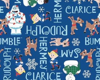 Rudolph Character Winter II by Camelot Cotton Sold by the Half Yard 62010206-03