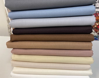 Kona Neutrals Solids Half Yard Bundle 12 Pieces