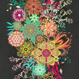 Calixta Bouquet Panel 22766-473 by Christiane Marques for Robert Kaufman 24&quot; x 44&quot;