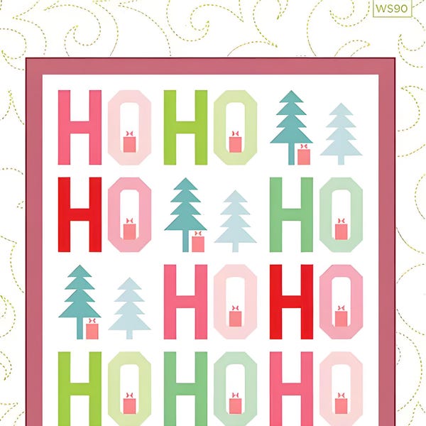 Padrão de colcha Jollity HO HO HO por Wendy Sheppard (Molde em papel)