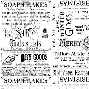 White as Snow | Snowy Soap Ads by J. Wecker Fritsch | C13554-WHITE | Price by the Half Yard