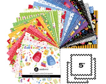 Cuadrados de 5" para la vuelta al cole de Seek to Spring (Paquete Charm)