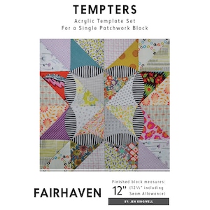 Fairhaven - Tempters  Acrylic Template Set for a Single Patchwork Block by Jen Kingwell