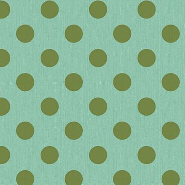 Tilda Chambray Teal/Green Large Dots 160059  Priced/Sold by the Half Yard