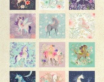 Unicorn Meadow by Sanja Rescek for Robert Kaufman 36" x 43" AQOD-22412-205 Multi