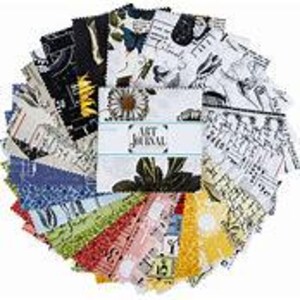 Art Journal Charm Squares by J. Wecker Fritsch für Riley Blake 42-5&quot; Squares