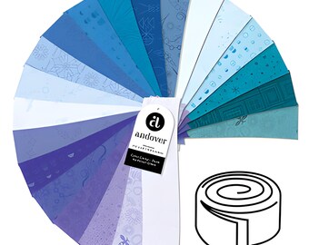 Dusk Color Camp Blues Fabric Strips Roll by Alison Glass for Andover -August 2026 Pre-Order