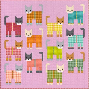 Preorder: Quilt Kit Cats in Pajamas Quilt Kit by Elizabeth Hartman | Features Kitchen Window Wovens | 72" x 72" | Expected July 2024