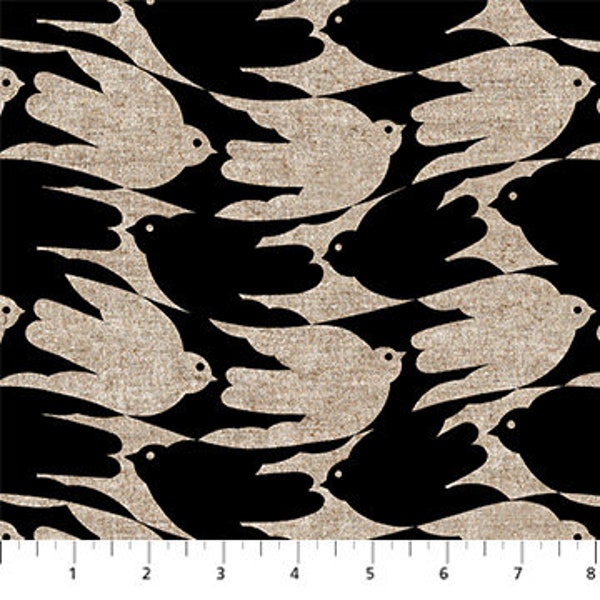 Grove Cotton/Linen by Cecilia Petterson for Figo Fabrics CL90927-99 Black | Priced by the Half Yard