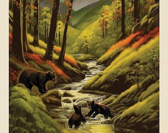 Parques Nacionales Parque Nacional de las Grandes Montañas Humeantes Panel 16132 / Tamaño del panel = 36" x 43"