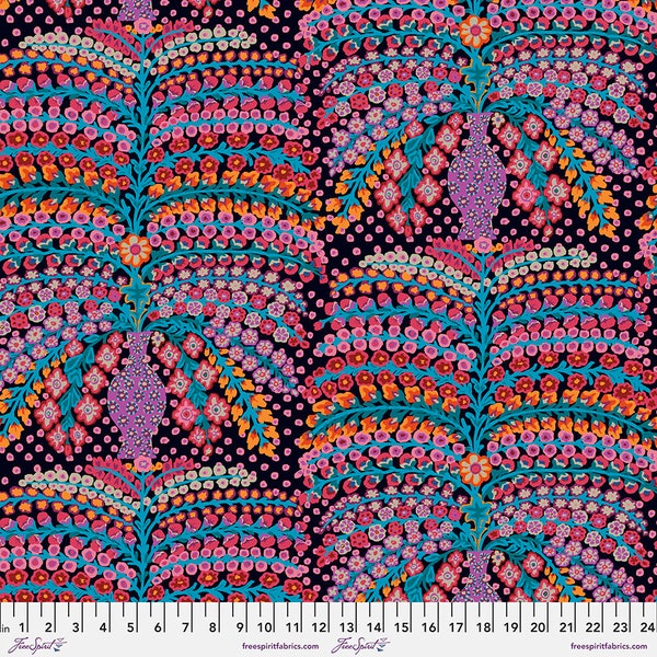 Kaffe Fassett Persian Vase in Black Fabric in Yardage PWGP100