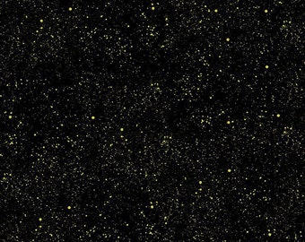 Wings of Gold | Metallic Golden Dots on Black | CM2609 | Priced by the Half Yard