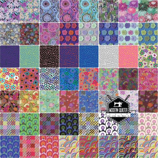 Kaffe Fassett Feb 2022 Collection Fat Eighth Bundle 56 tirages