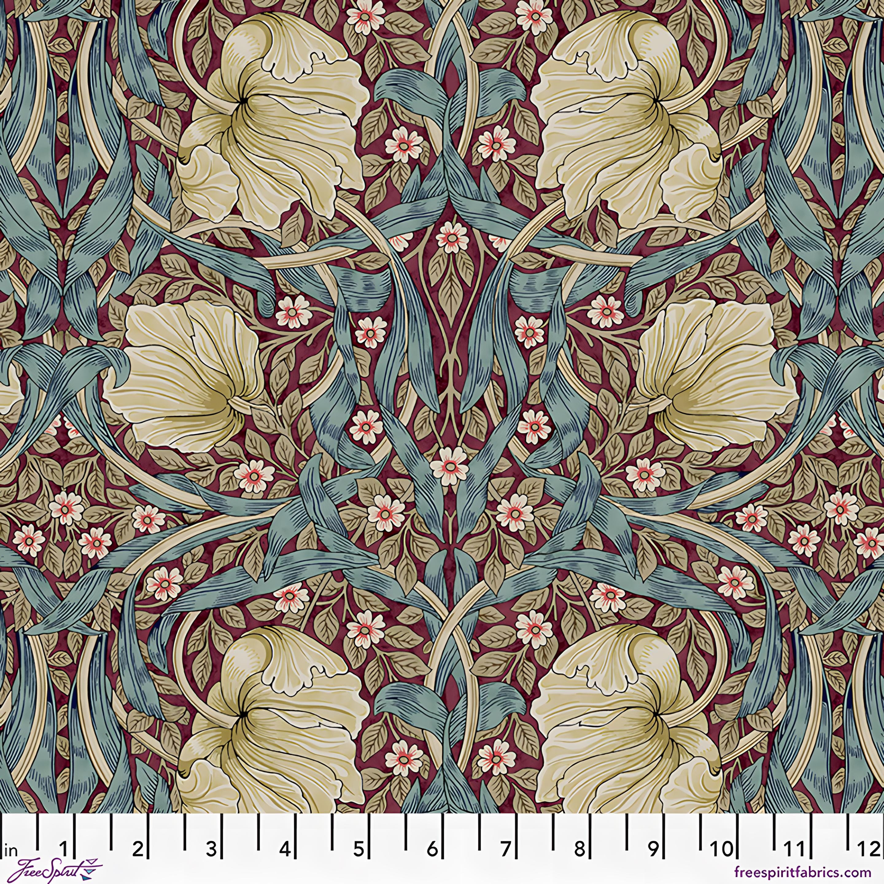 Lodden SM Pimpernell PWWM079.TEALBERRY by William Morris for Free