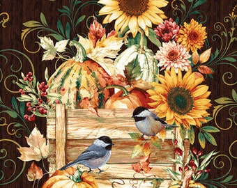 Fall Into Autumn by Studio E Fabrics Panel 7259P 38 by Art Loft 24" x 44"