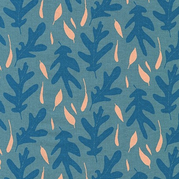 Quarry Trail Linen AFH-19815-213 Teal by Anna Graham for Robert Kaufman - Priced/Sold by the Half Yard