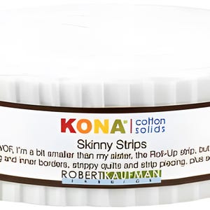 Kona Cotton White Skinny Strips SS-102-40 1.5" Strip Roll