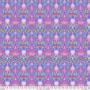Kaffe Fassett x Original Morris & Co Granada in viola / PWKW008.PURPLE / Prezzo a mezzo metro