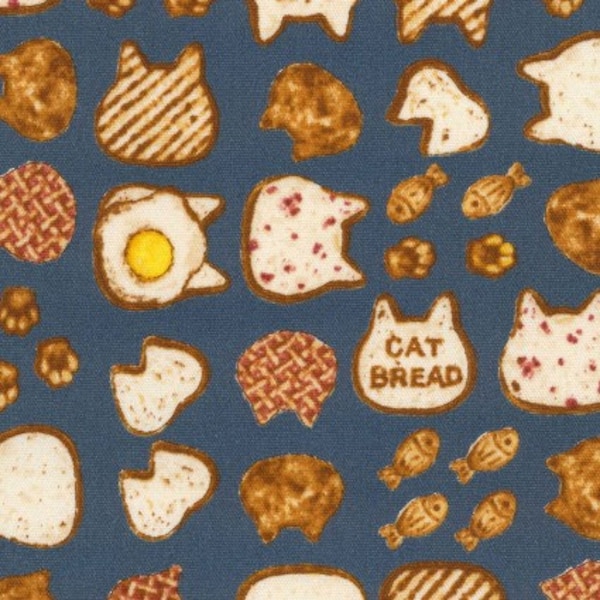 Animal Bread 36010-1D  by Kokka Canvas | Cats | Priced/ Sold in Half Yard Increments