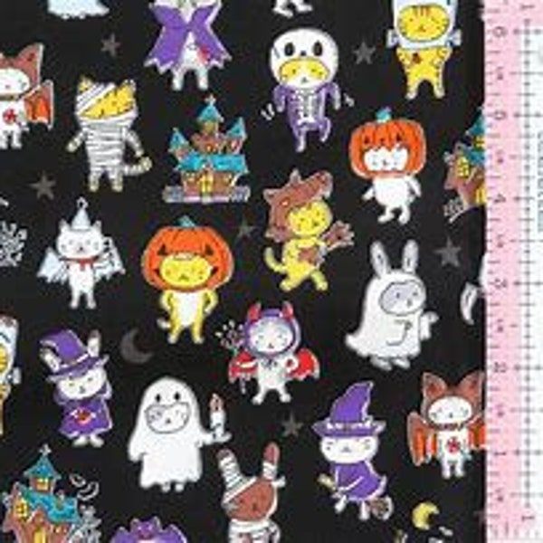 Halloween Kokka Canvas Costume Animal 36100-1-C- Priced/Sold by the Half Yard