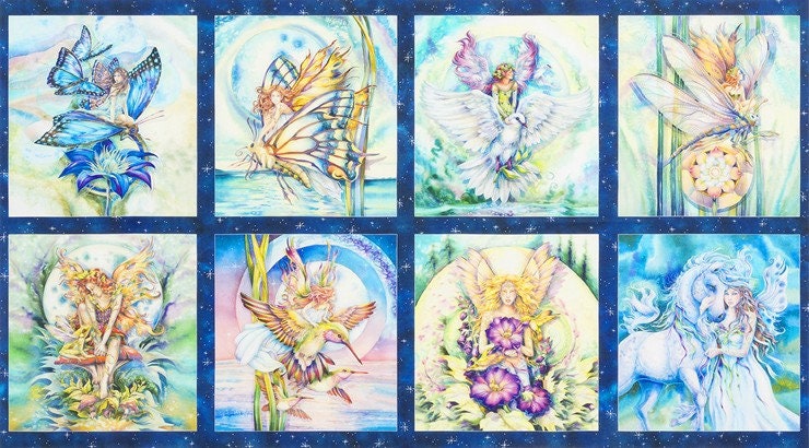 Morningmoon Fairies in Garden 17645-238 24" x 44" Panel