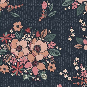 Rayón Floral Keepsakes Night de Maureen Cracknell para Art Gallery Fabrics / Se vende por media yarda