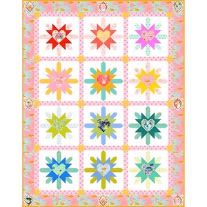 Tula Pink Besties Heart Burst Quilt Kit | 72 x 92 Inch