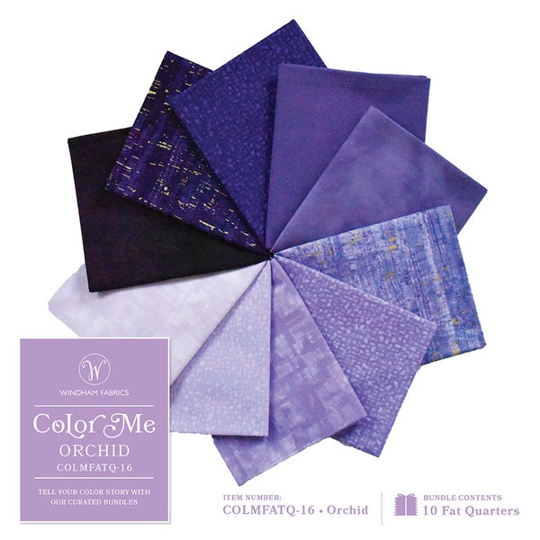 Colour Me Orchid prédécoupé Fat Quarter Bundle par Windham | COLMFATQ-16 | 10 tirages