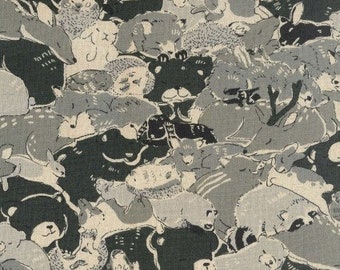 Funny Animal YHA16020 1 D by Kokka Japanese Fabric - Priced/Sold by the Half Yard