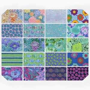Kaffe Fassett August 2025 Collective Design Roll | Cool Collection | 40 Assorted 2.5 x 44&quot; Strips
