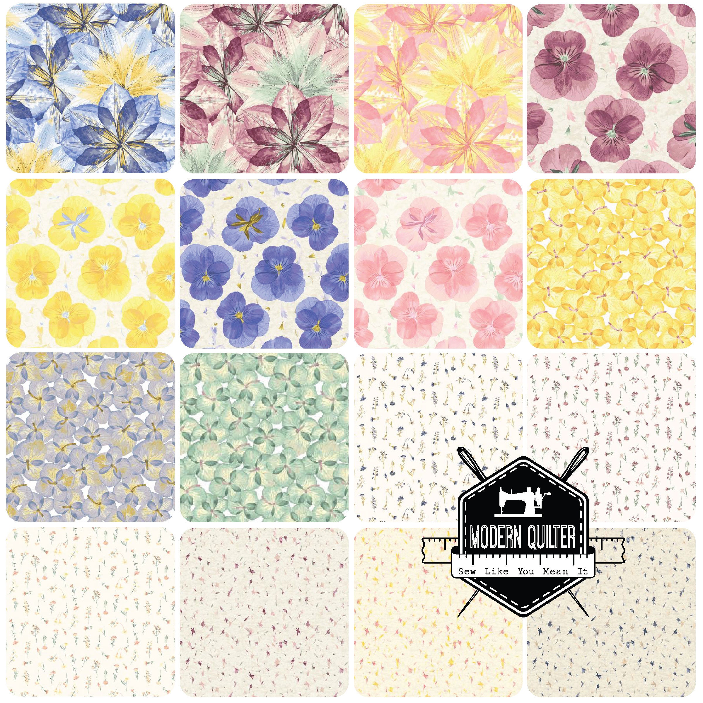 Pressed Floral Fat Quarter Bundle by RJR Fabrics 16 Prints | Etsy