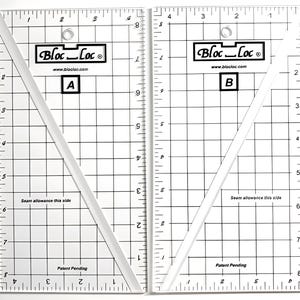 Bloc Loc Half Rectangle Triangle (HRT) Large Ruler Set | 2:1 Ratio | 4.5 x 8.5